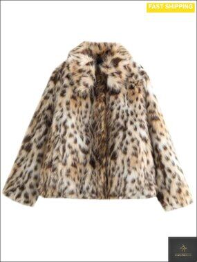 Women's Faux Fur Crop Jacket Long Sleeve Cozy Winter Warm Fluffy Sherpa Coat